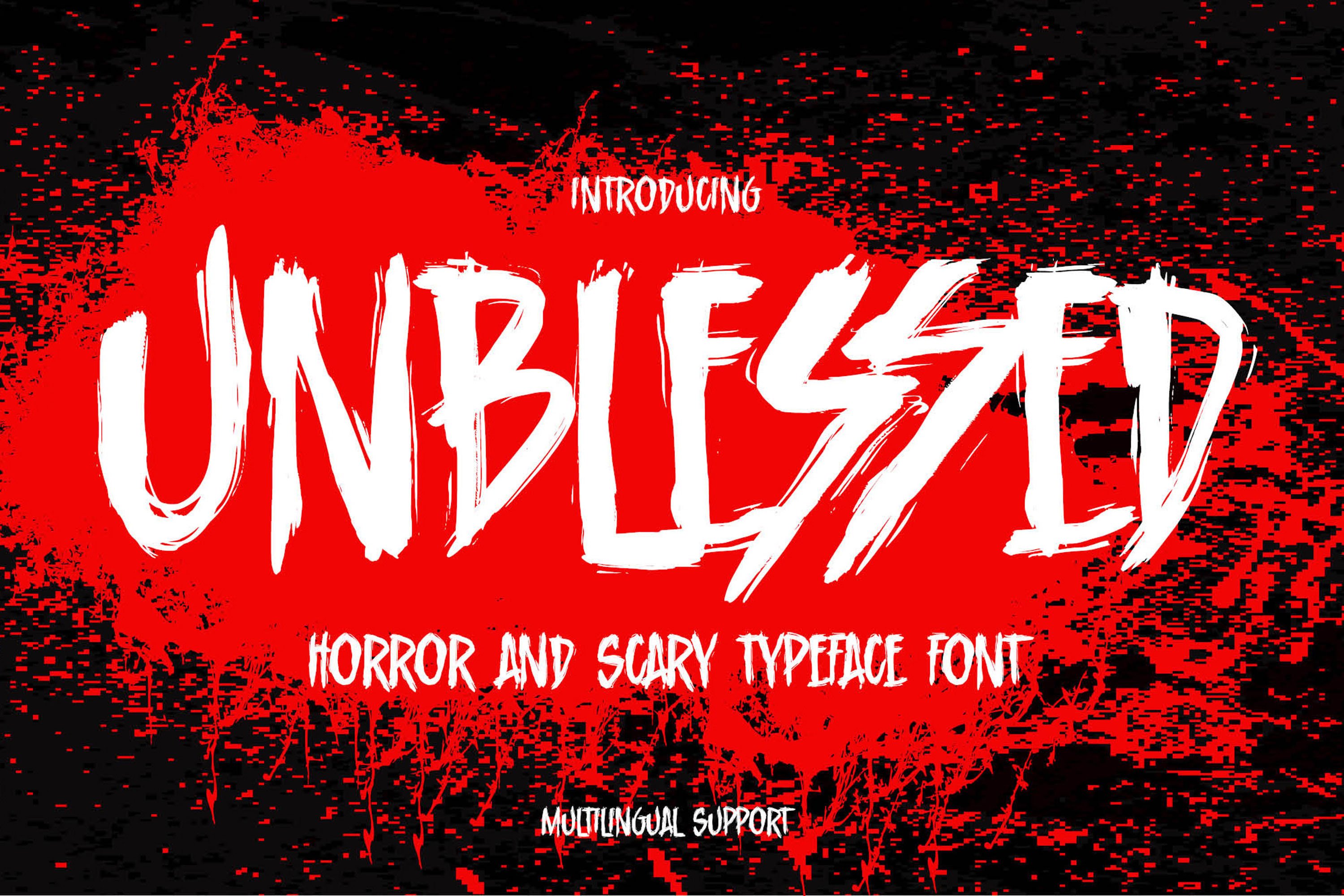 Unblessed -Horror And Scary Typeface cover image.