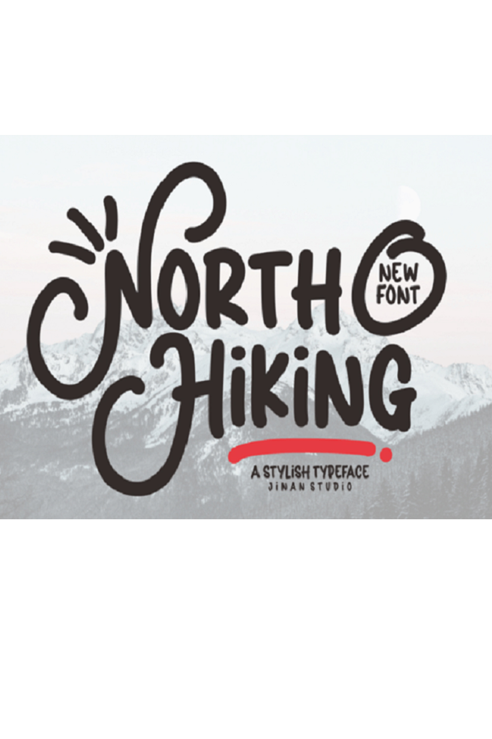 North Hiking Font pinterest preview image.