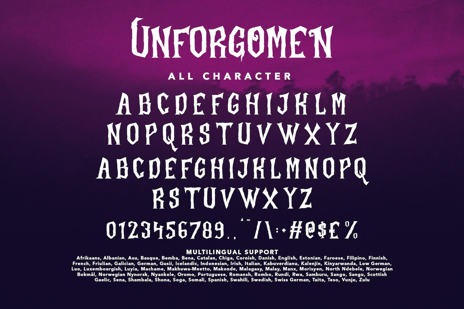 unforgomen blackletter display font 8 52