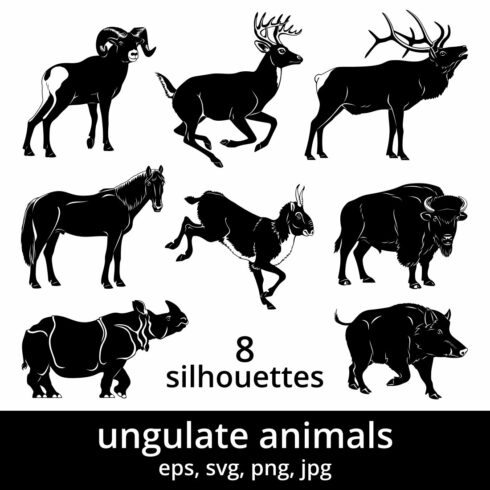 Ungulate Animals Silhouettes Set cover image.