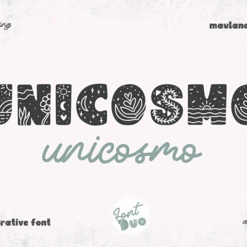 Unicosmo Decorative Sans Font Duo cover image.