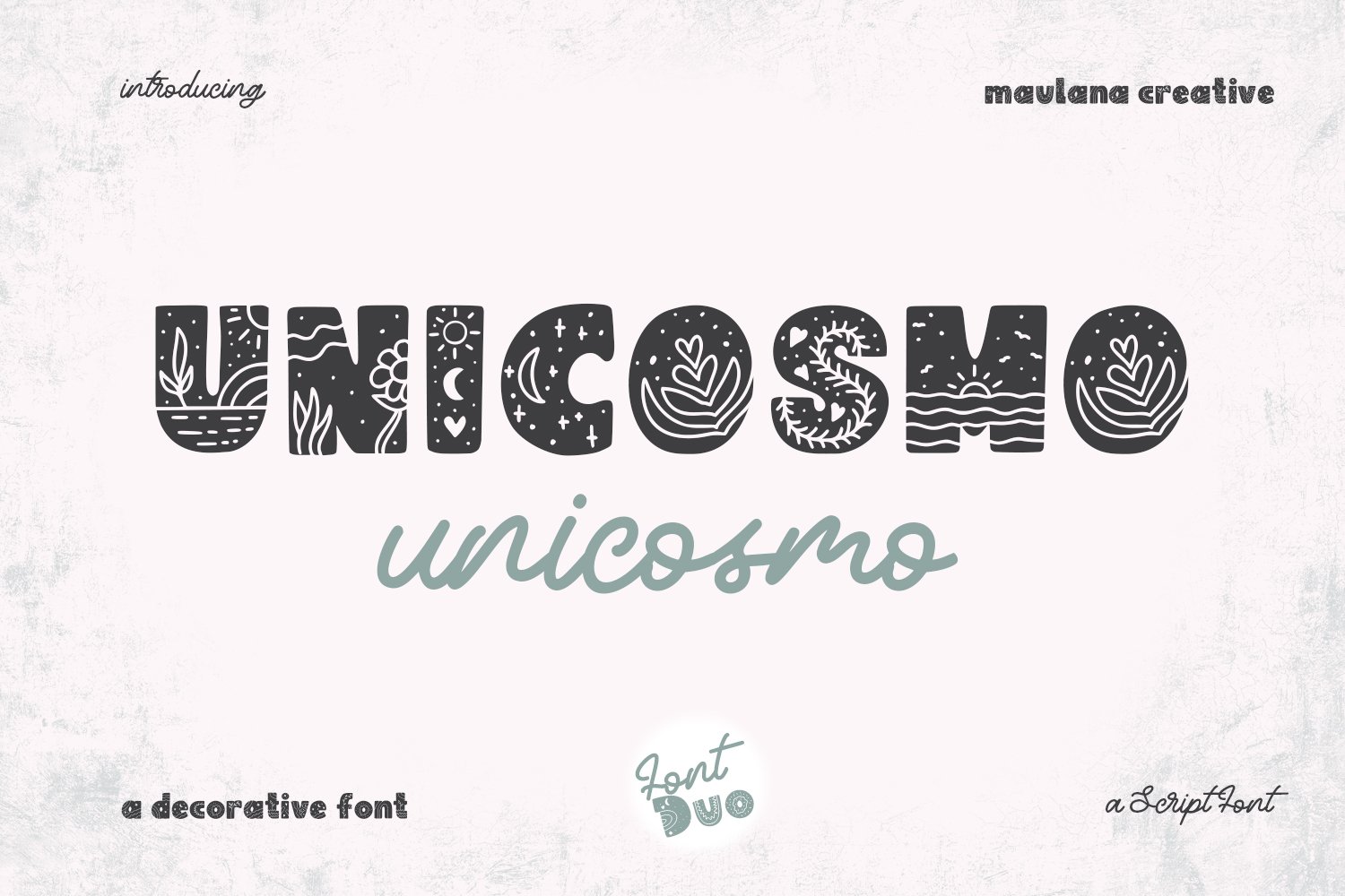 Unicosmo Decorative Sans Font Duo cover image.