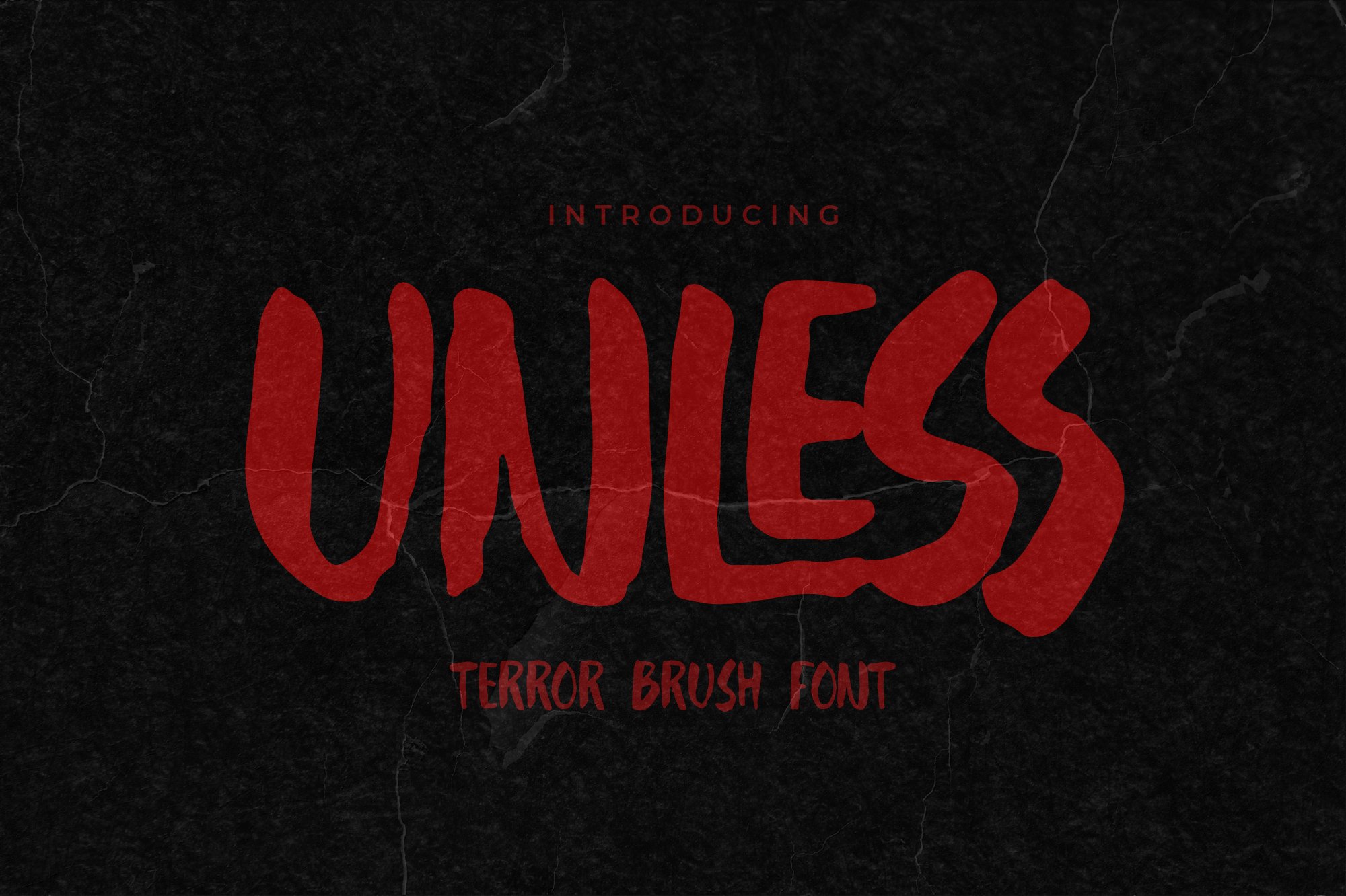 Unless - Terror Brush Font cover image.