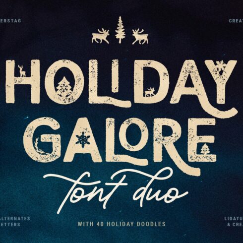 Holiday Galore - Hand-Drawn Font Duo cover image.
