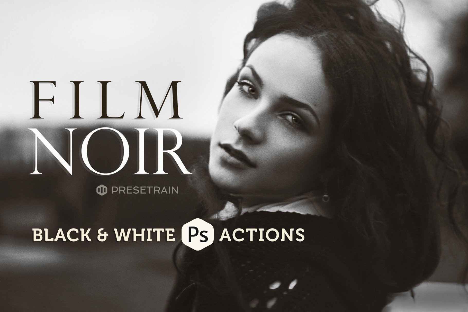 Film Noir B&W Photoshop Actionspreview image.