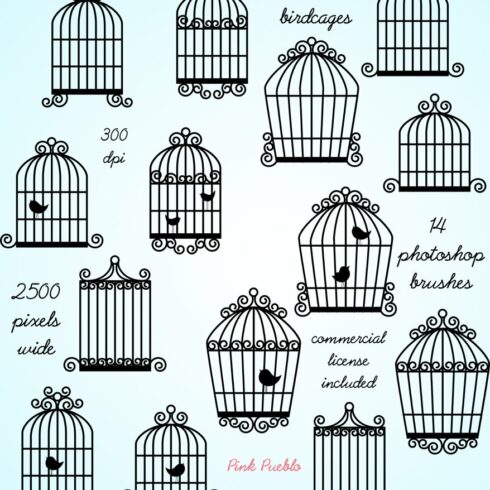 Birdcages Photoshop Brushescover image.