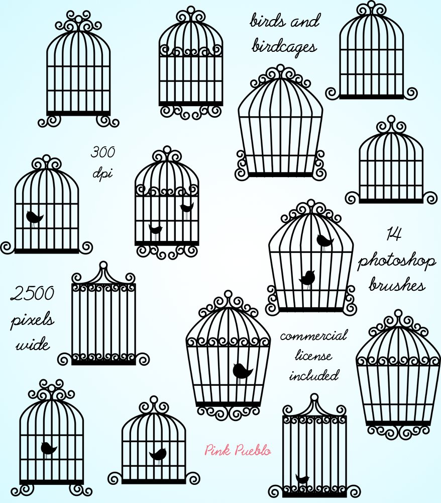 Birdcages Photoshop Brushescover image.