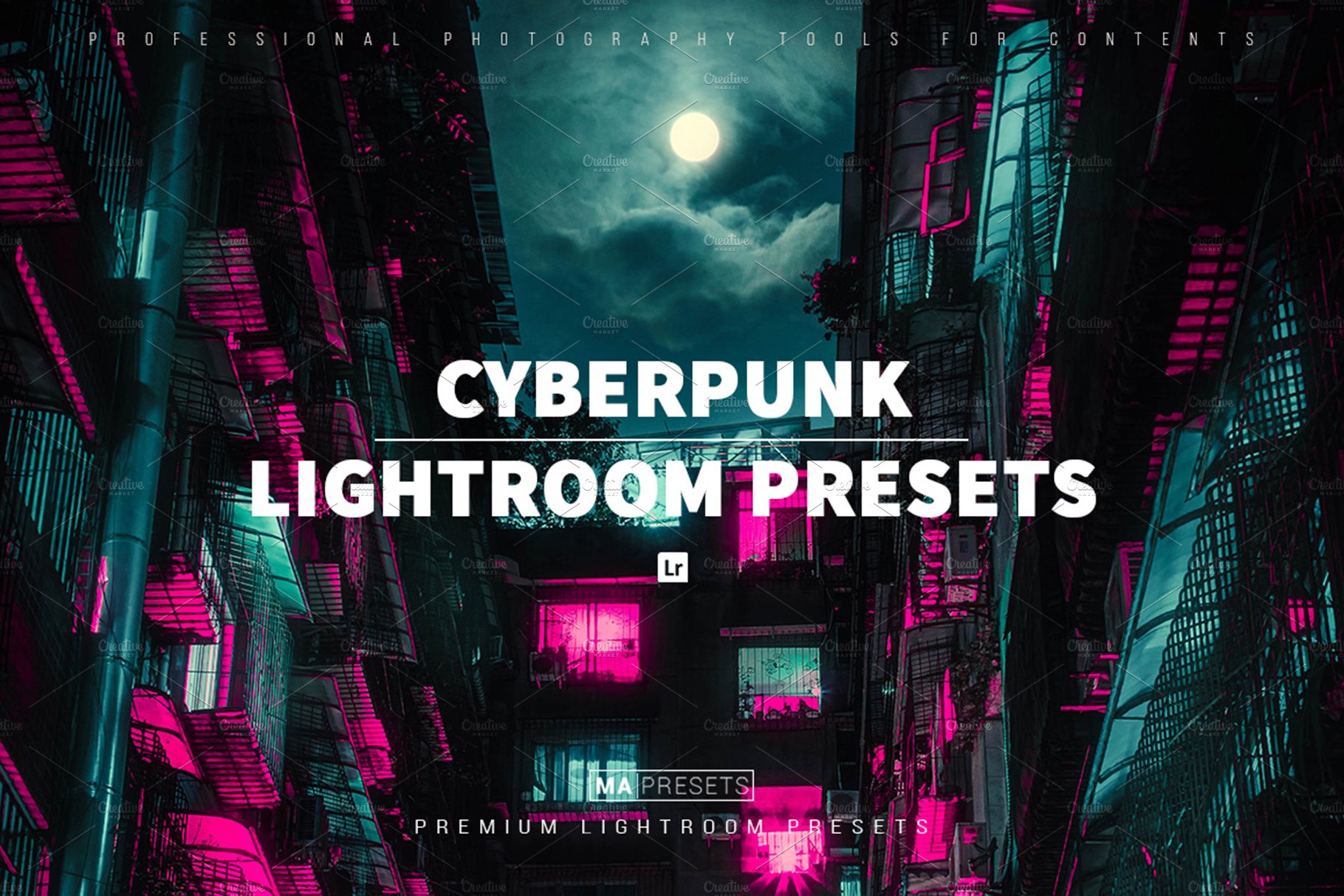 10 CyberPunk FILM Lightroom Presetscover image.