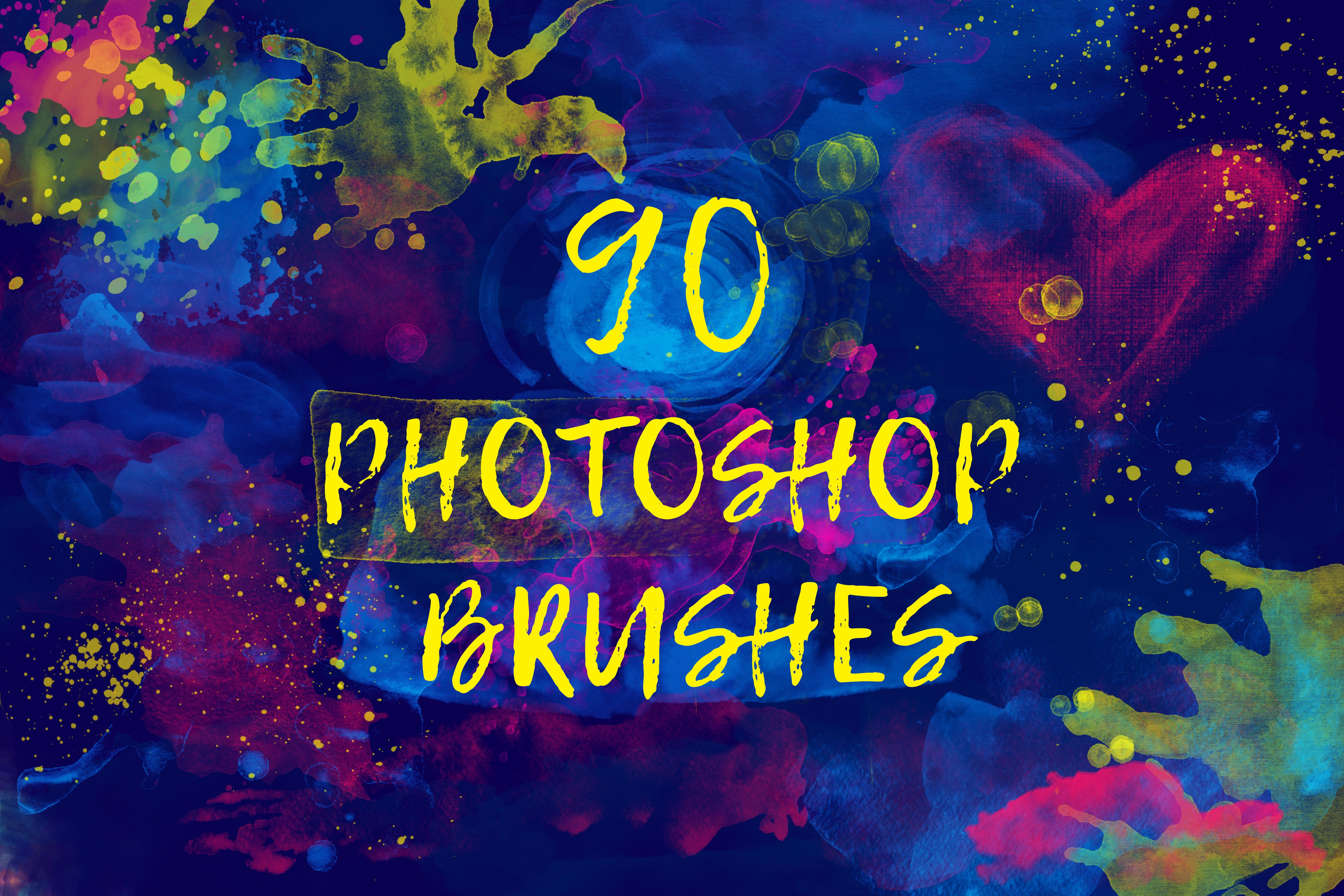 90 Photoshop Watercolor Brushescover image.