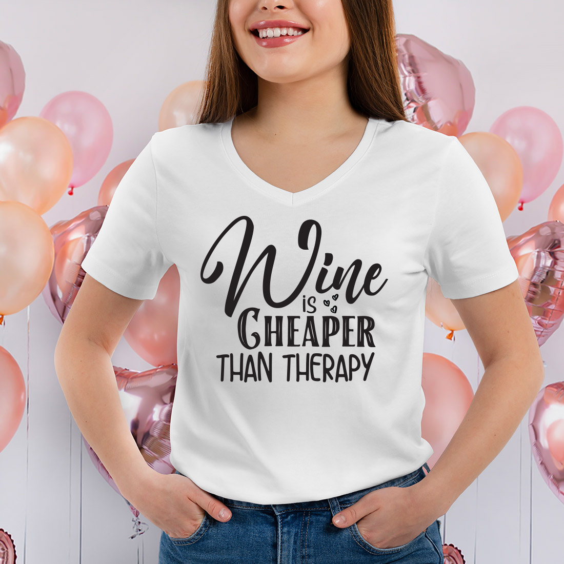 Wine is Cheaper Than Therapy svg cover image.