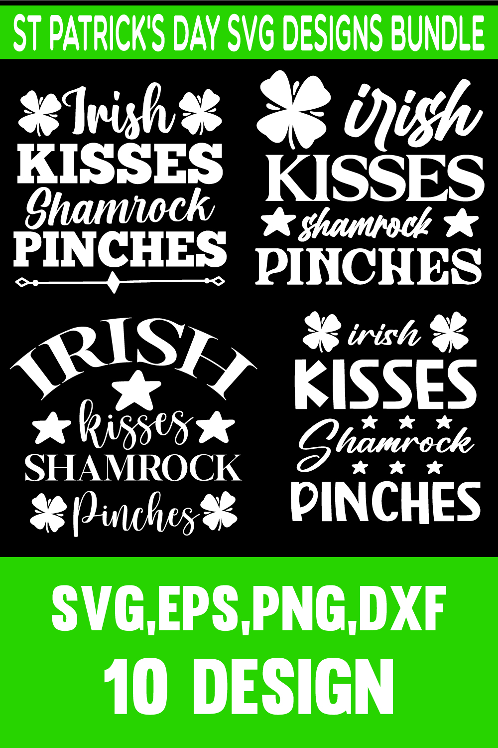 10 St Patrick\'s day SVG bundle pinterest preview image.