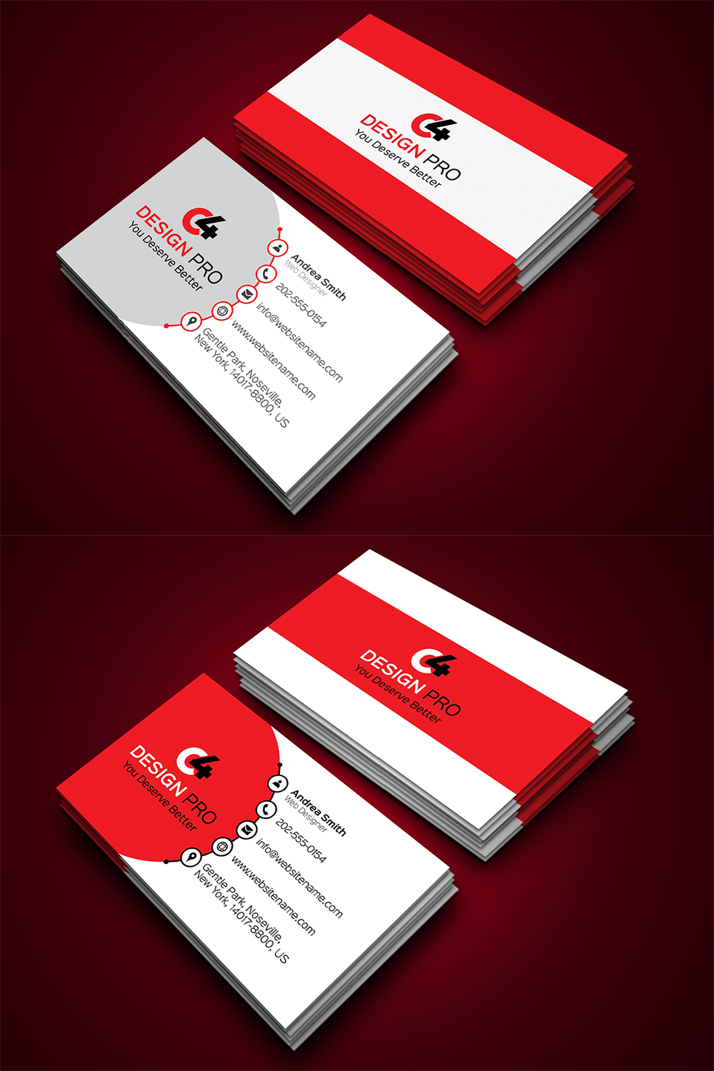 Professional 2 Business Card Design pinterest preview image.