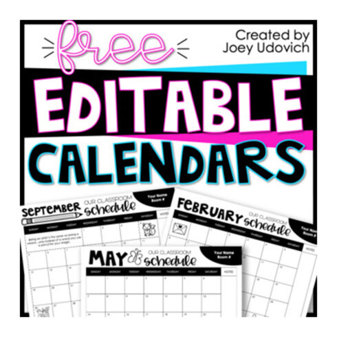 Monthly Calendars 2023-2028 | EDITABLE cover image.