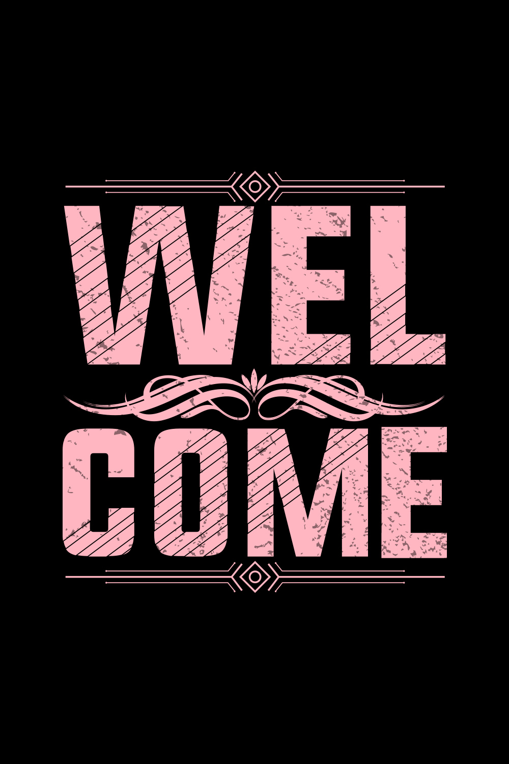 Welcome Grunge t-shirt design pinterest preview image.