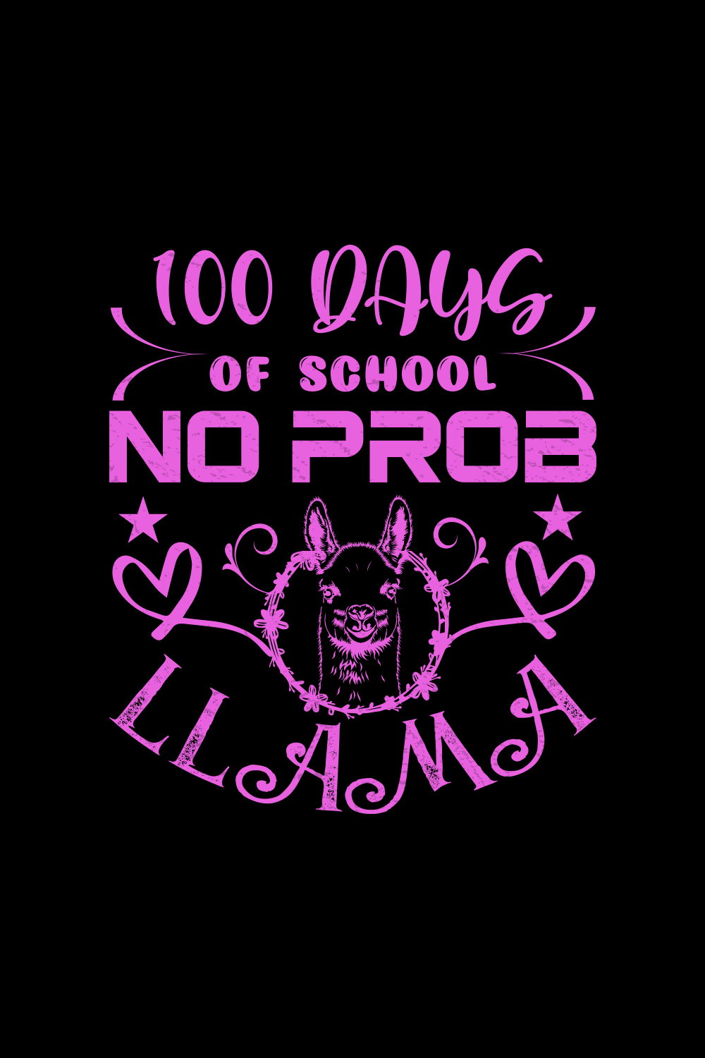 100 Days of school no prob LLama pinterest preview image.