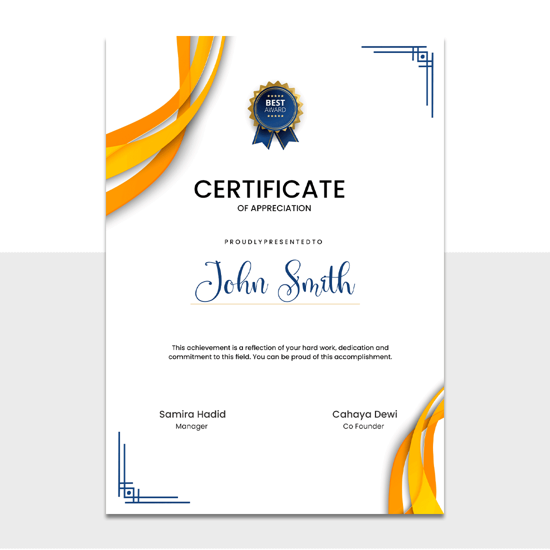 free certificate template psd