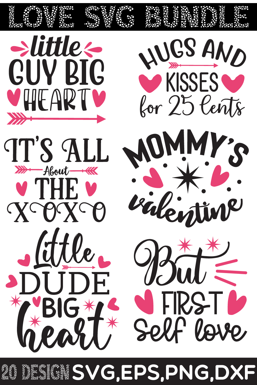 Love SVG Bundle pinterest preview image.