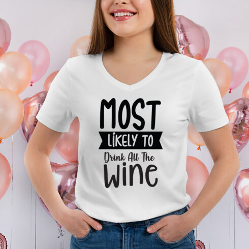 Most Likely To Drink All The Wine svg cover image.