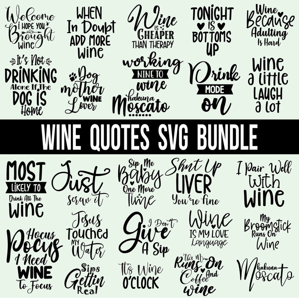 Wine SVG Bundle - MasterBundles,Wine Svg Bundle, Wine Quote SVG Design ...