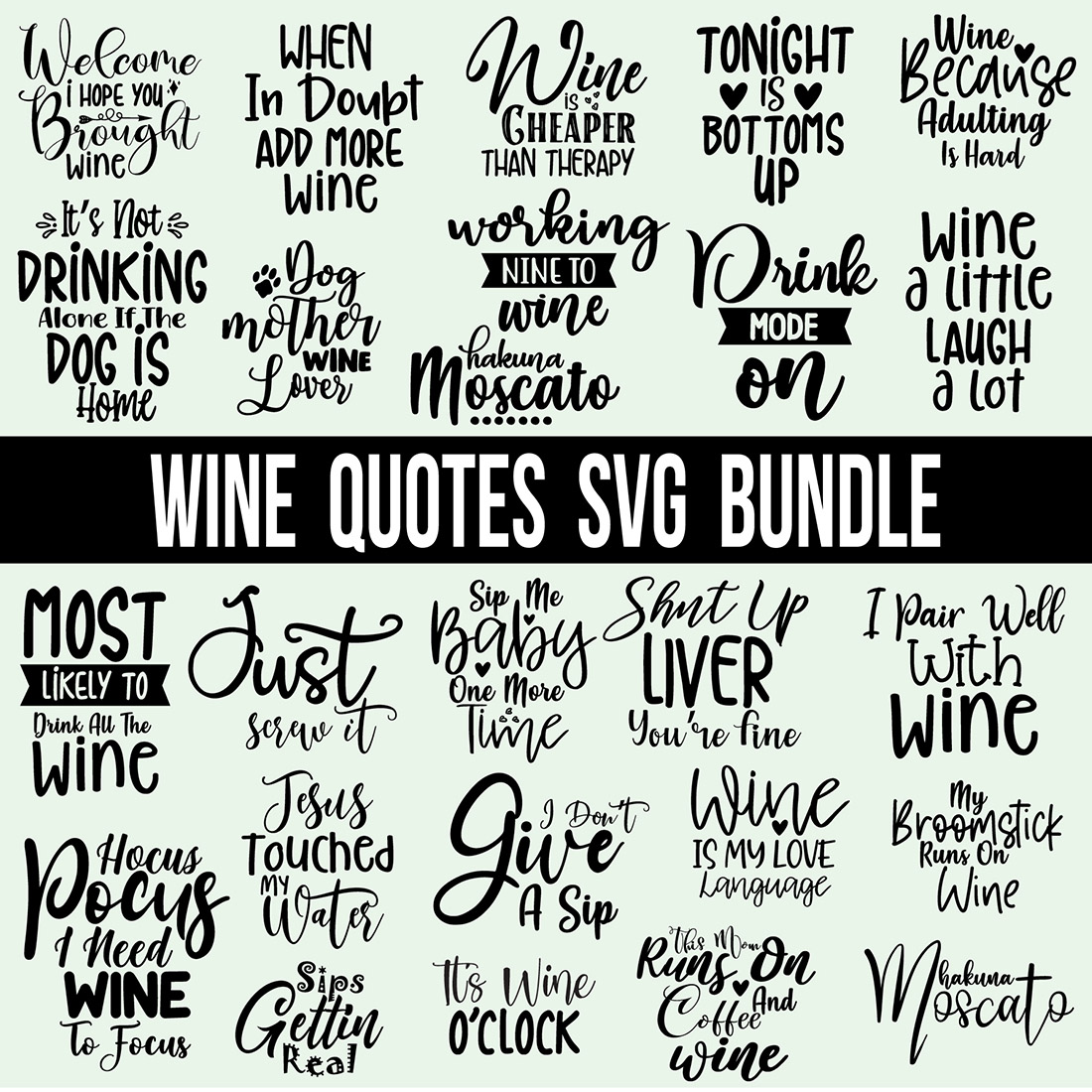 Wine SVG Bundle cover image.