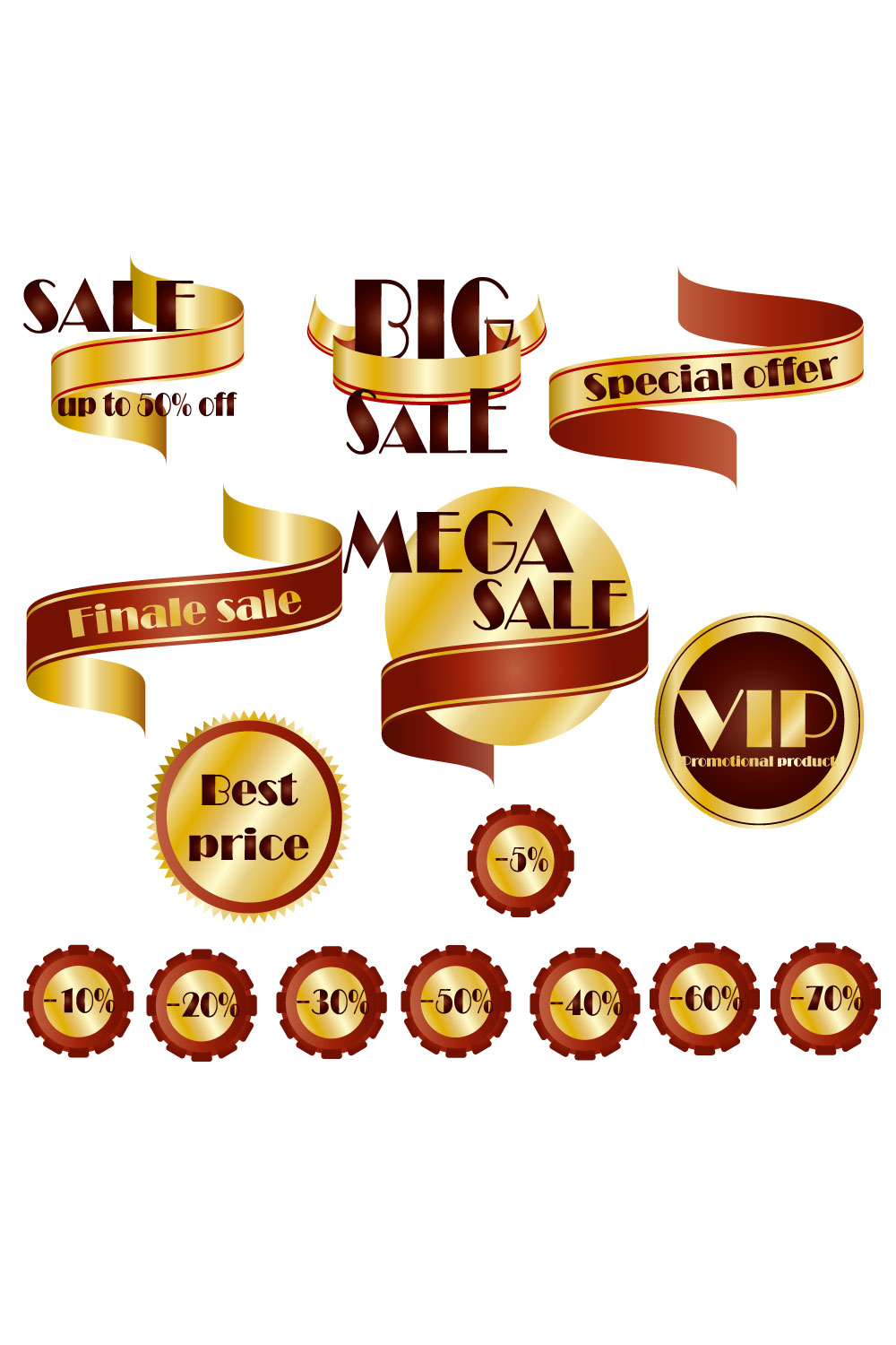 A set of sale icons pinterest preview image.