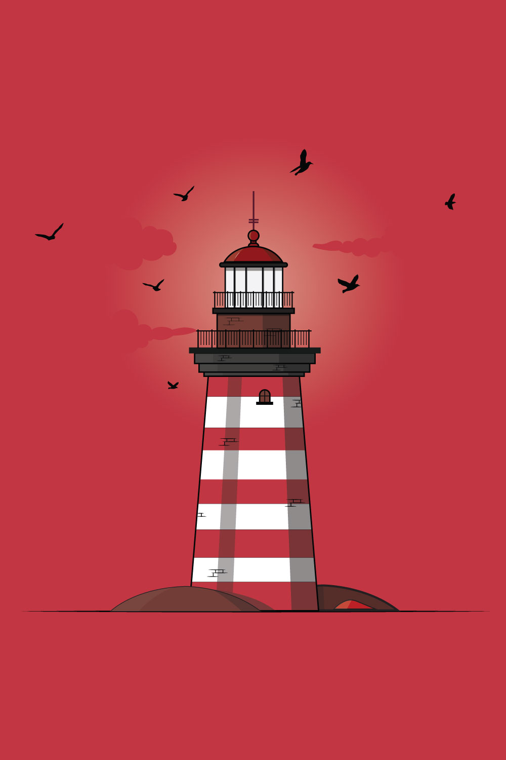 Red Light House pinterest preview image.