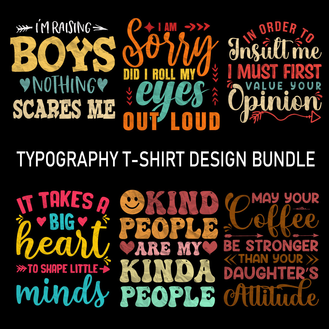 Typography vintage bulk and custom t shirt design preview image.