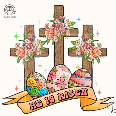 He Is Risen Easter Day PNG cover image.