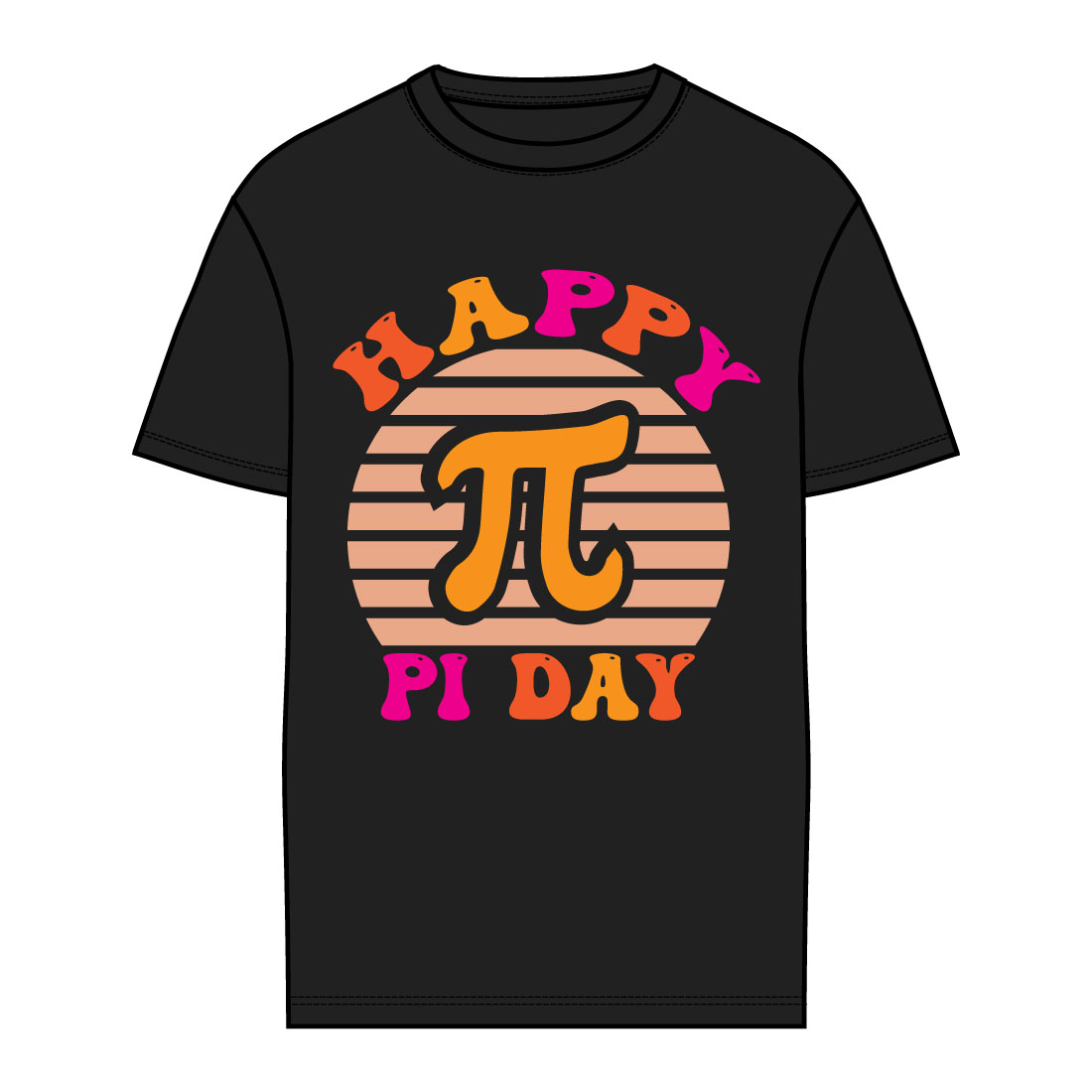 4 happy pi day t-shirt design preview image.