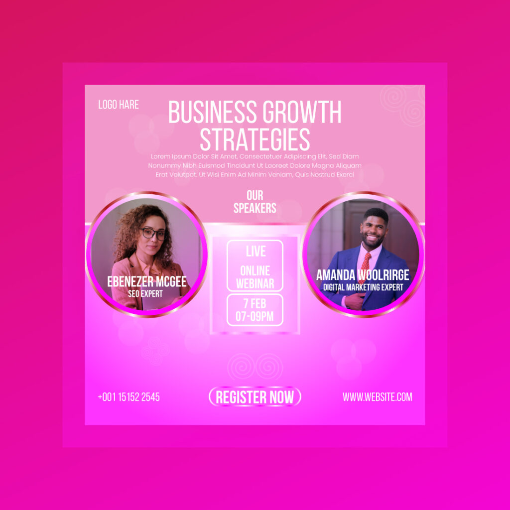 SEO Webinar Social Media Banner Template - MasterBundles
