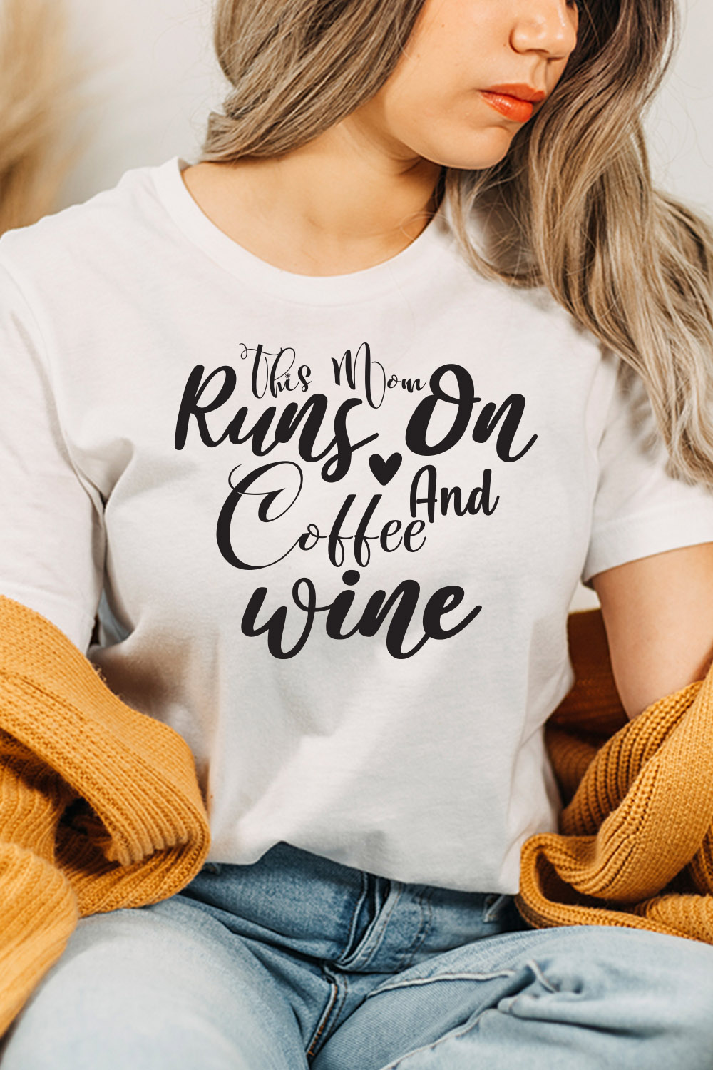 This Mom Runs On Coffee And Wine svg pinterest preview image.