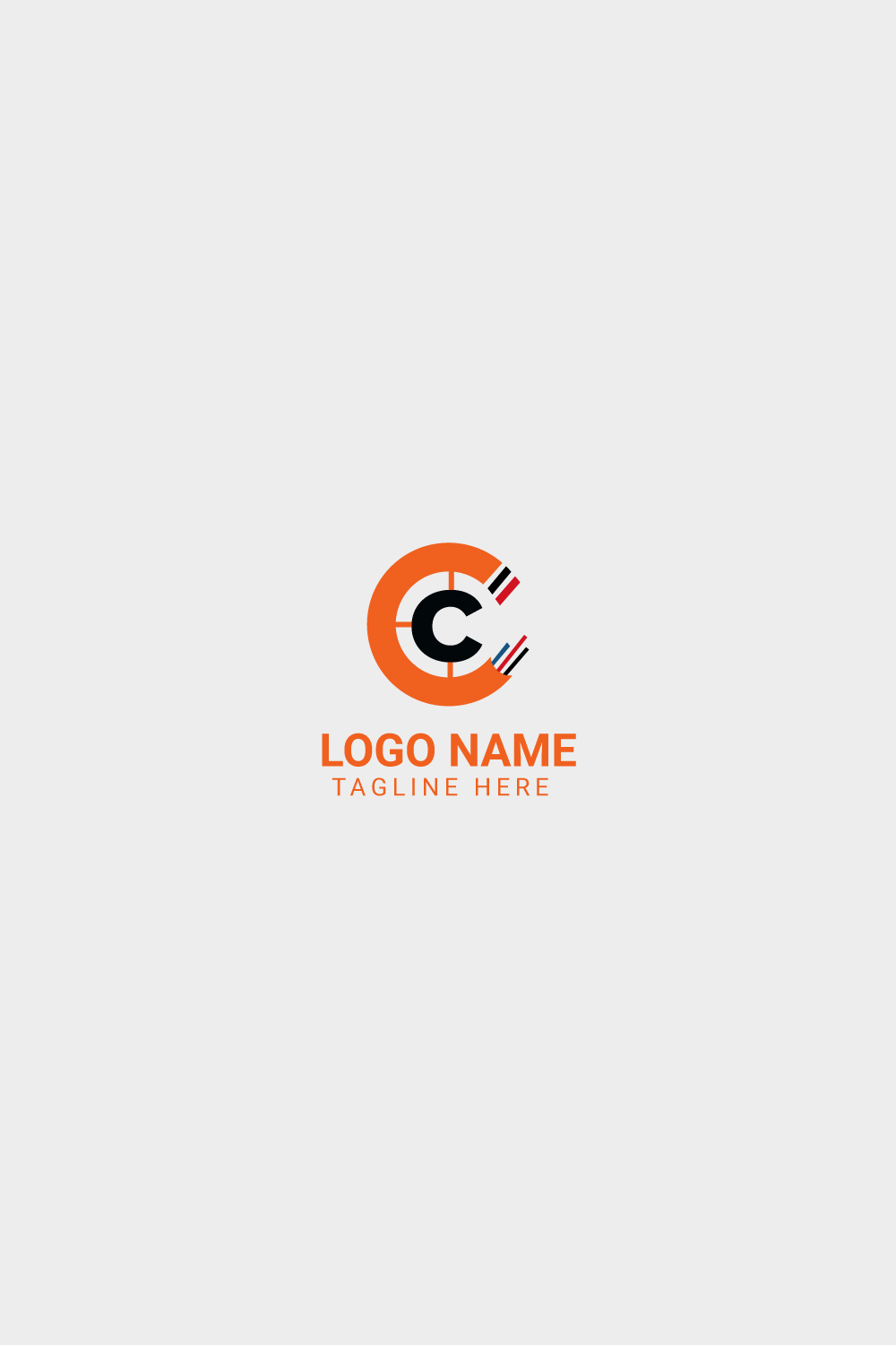 c Letter logo design pinterest preview image.