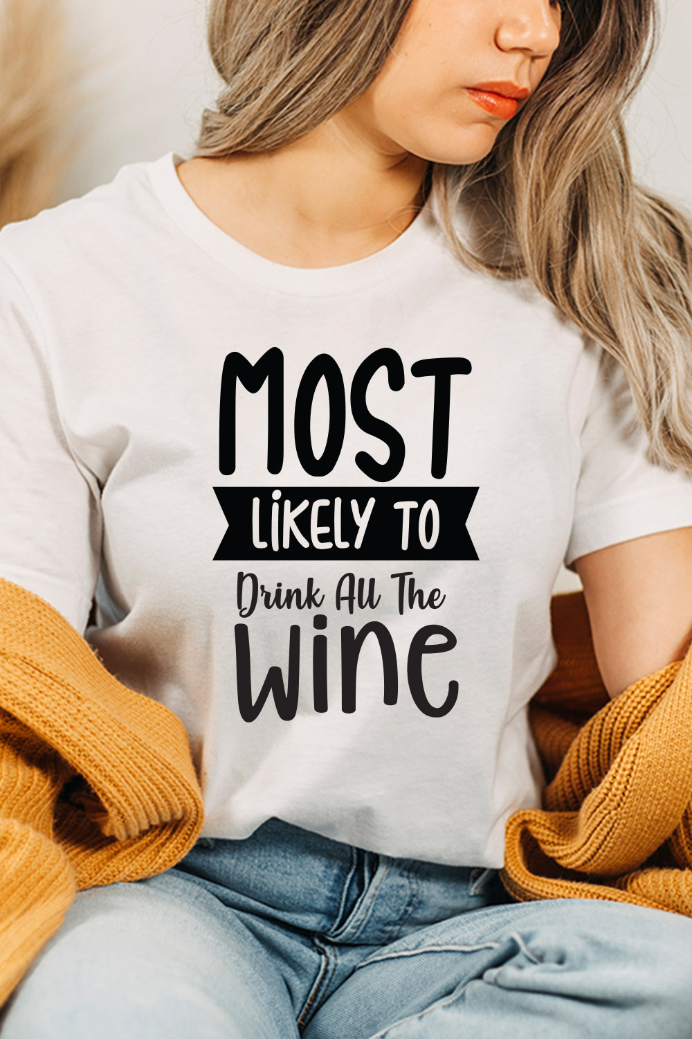 Most Likely To Drink All The Wine svg pinterest preview image.