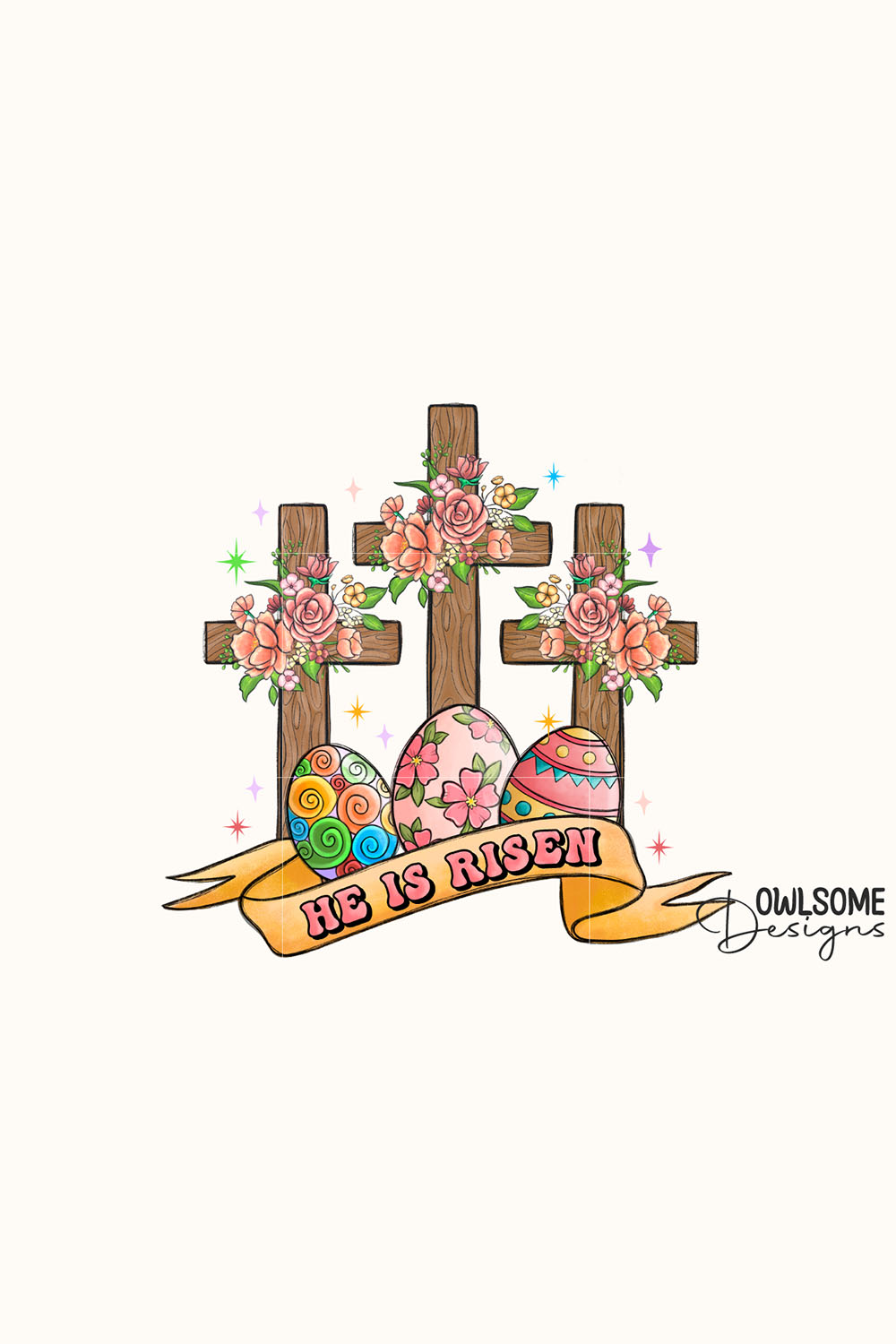 He Is Risen Easter Day PNG pinterest preview image.