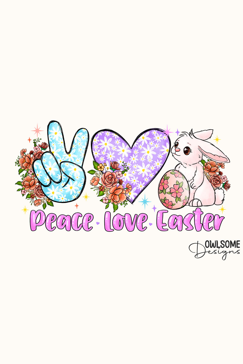 Peace Love Easter Day PNG Sublimation pinterest preview image.