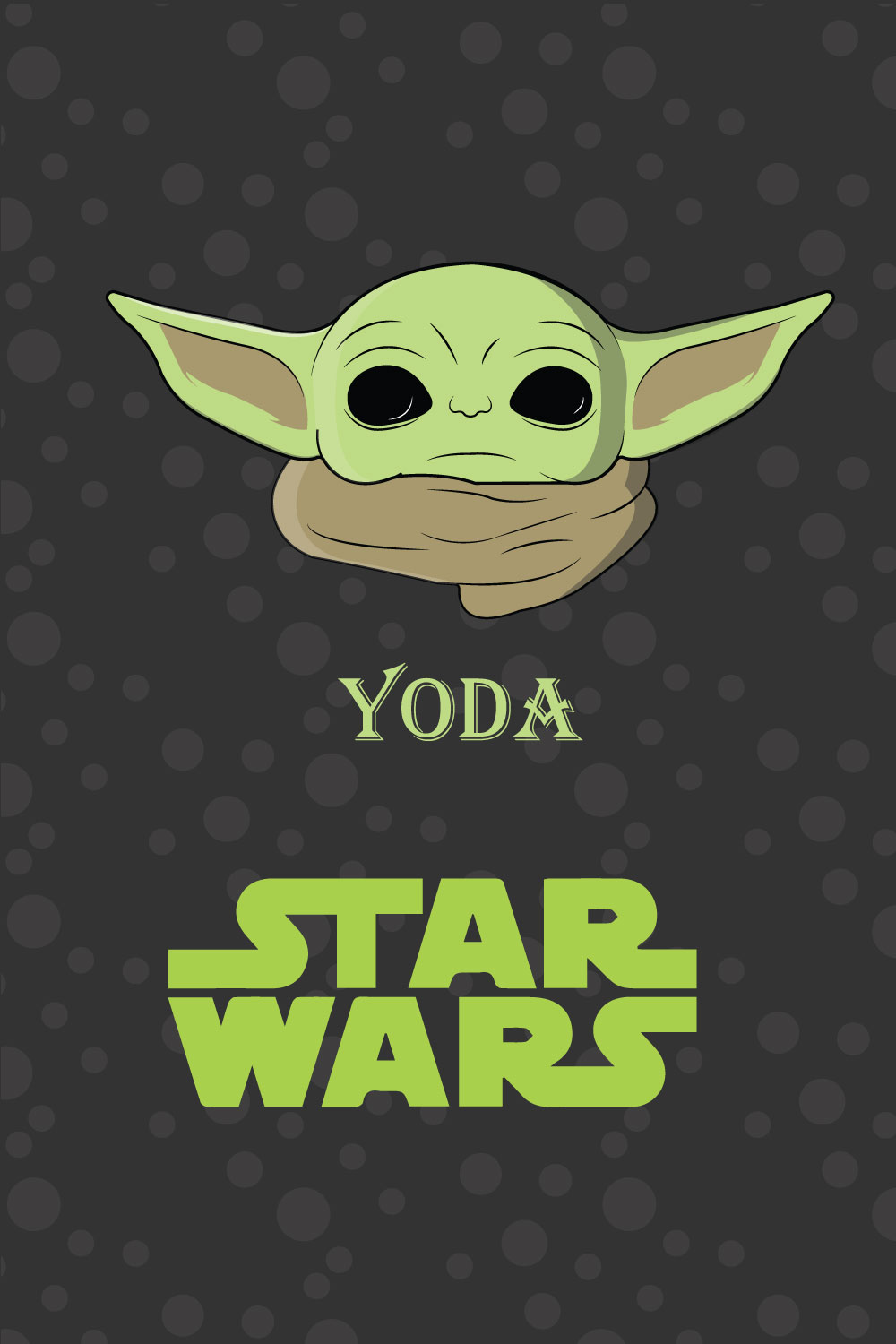 Yoda face from Star wars vector design pinterest preview image.