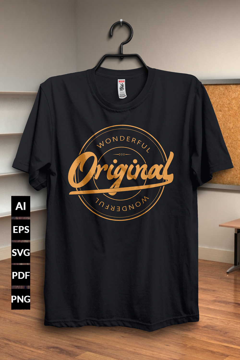 Round typography t-shirt design pinterest preview image.