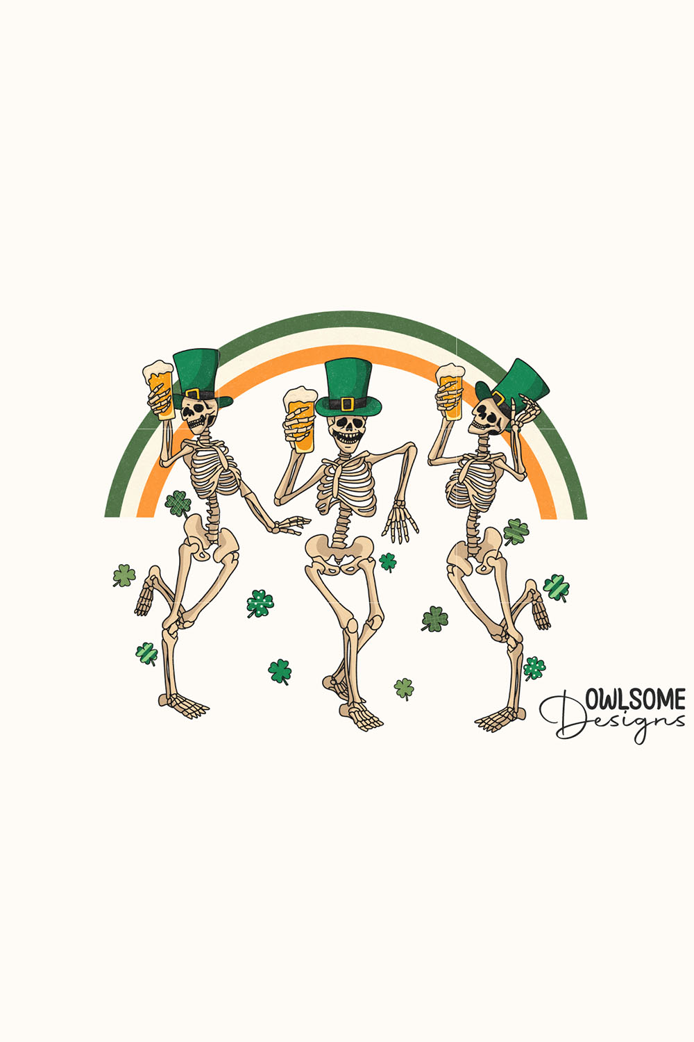 Skeleton Dancing Patricks Day PNG pinterest preview image.
