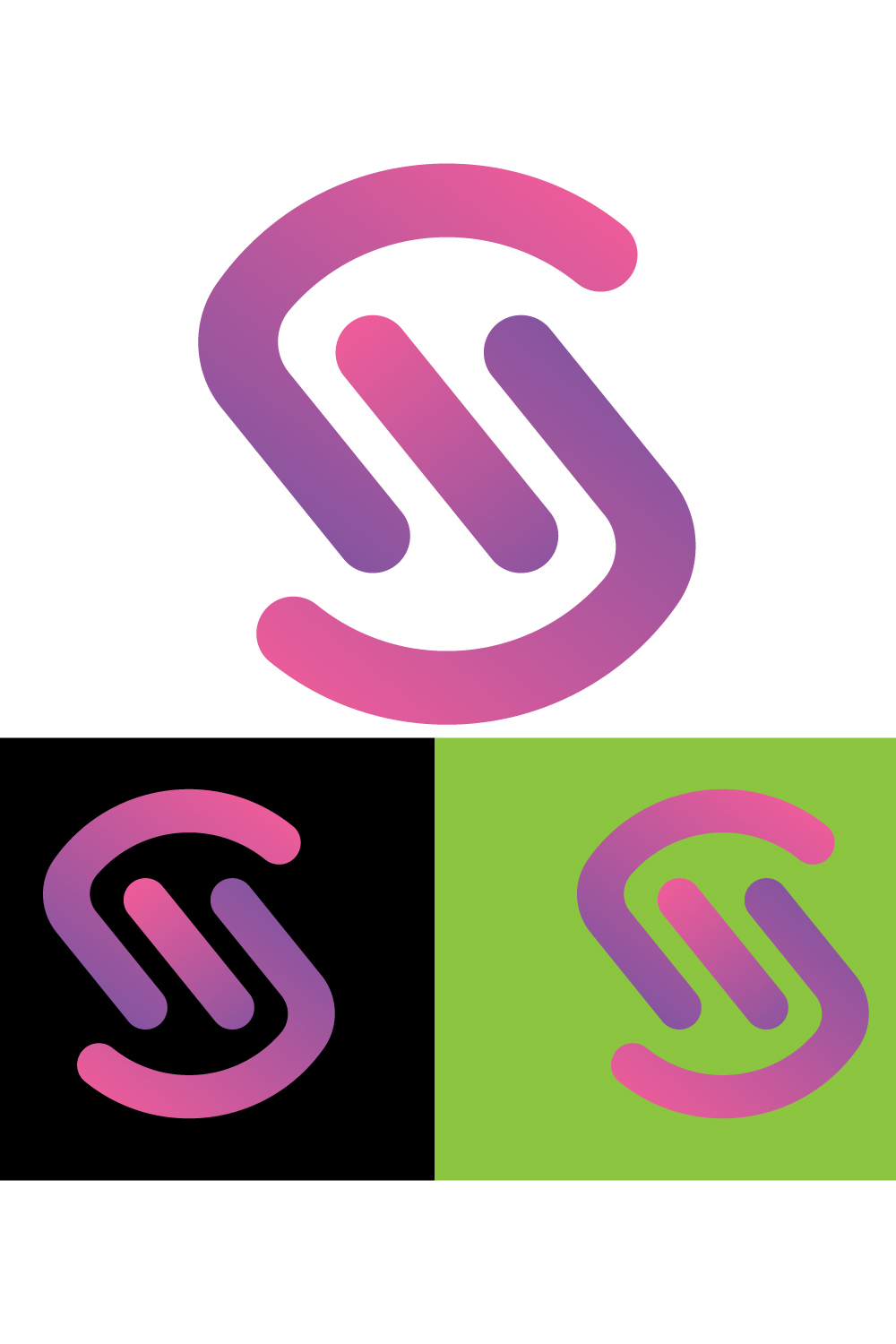 S logo design SVG/EPS/PNG pinterest preview image.