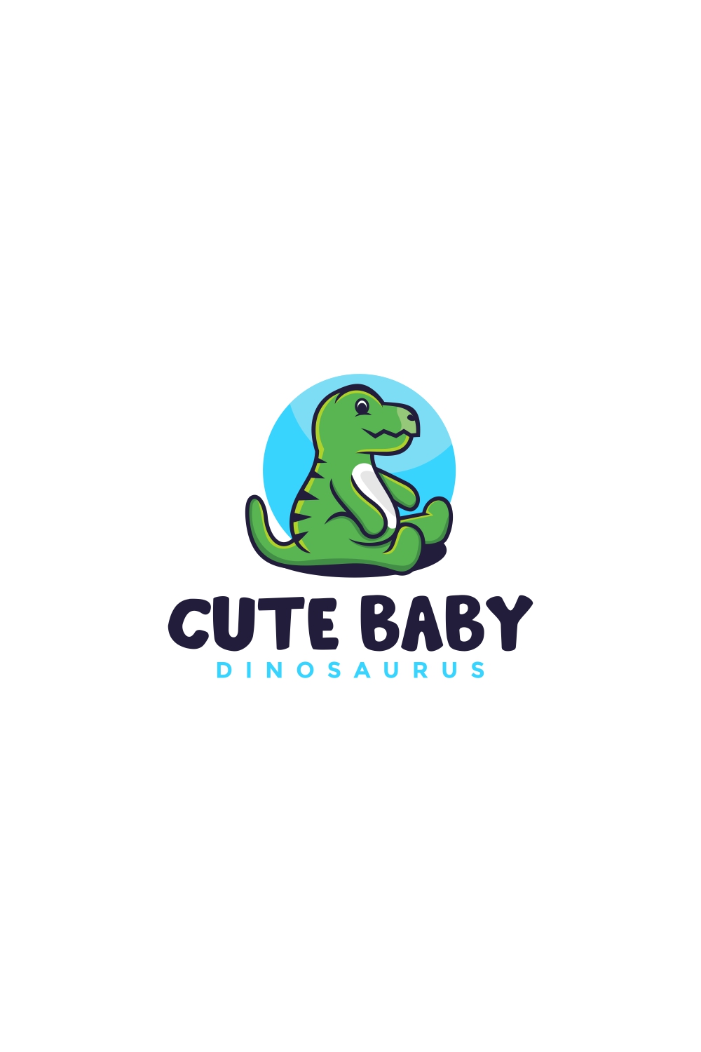 Dinosaur cute logo design pinterest preview image.