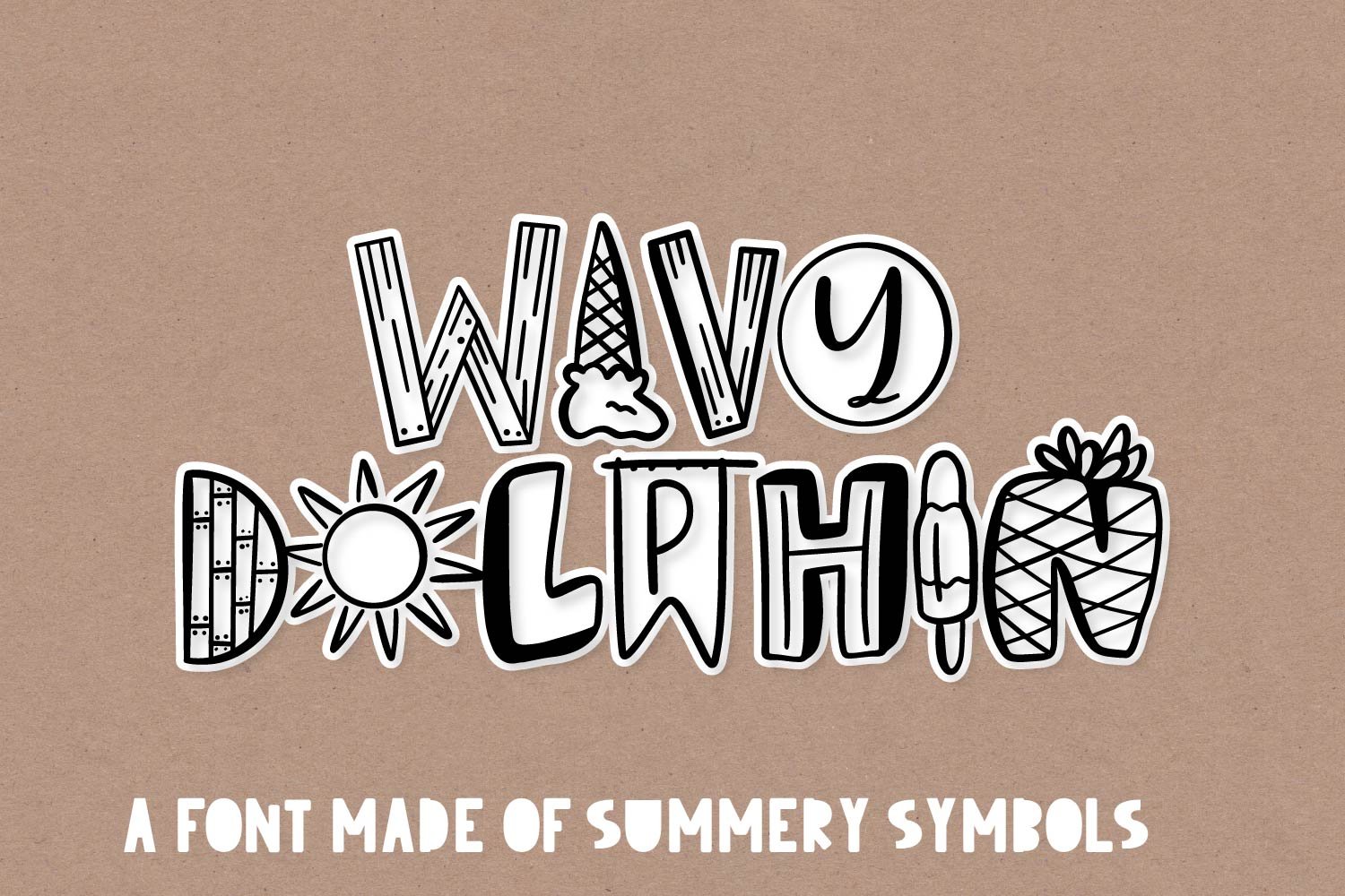 Wavy Dolphin - A Symbol Summer Font cover image.