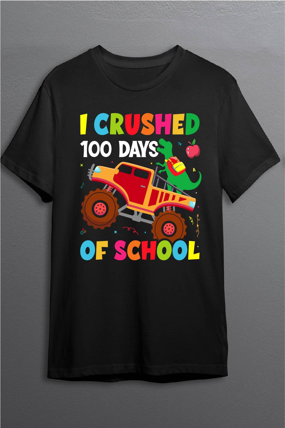 Kids 100 Days of School T-shirt Design t-shirt design for kids and kindergarten first grade pinterest preview image.