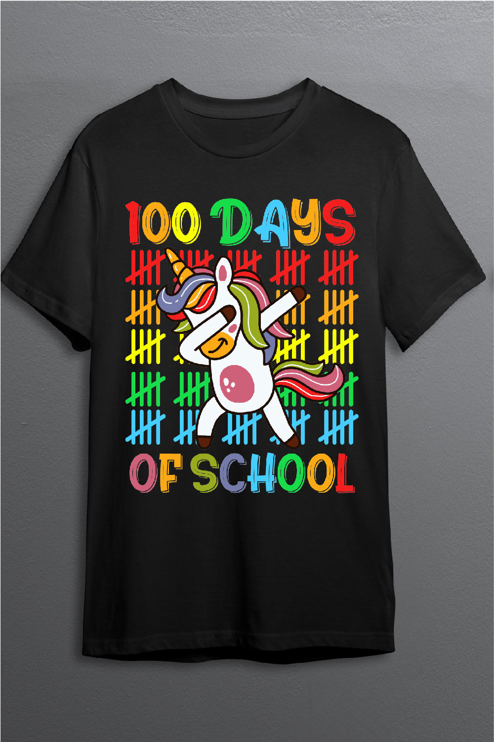 Happy 100 Days of School Unicorn Lover best gift for kids t-shirt pinterest preview image.