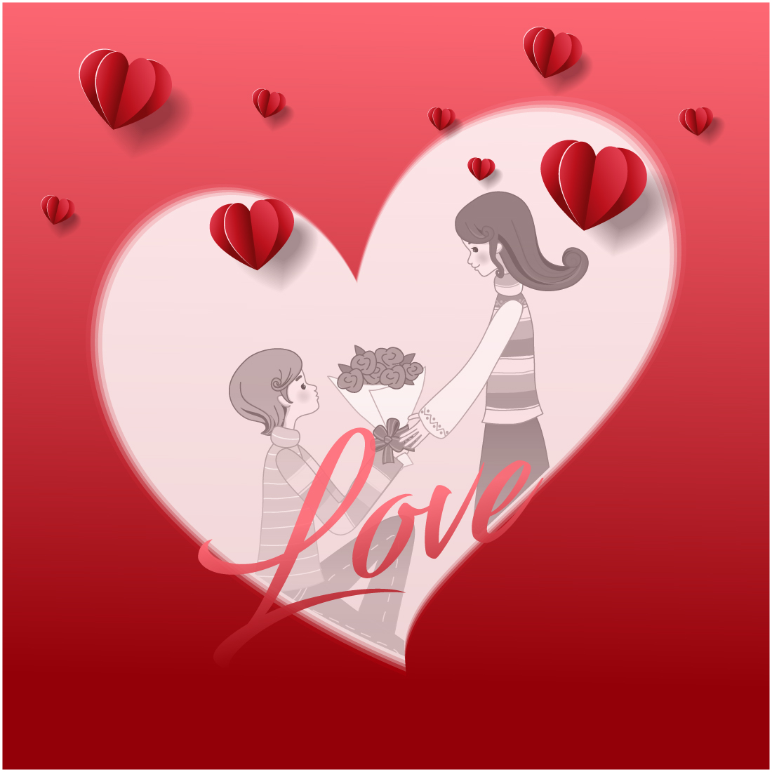 Bundle of 8 valentines day post design cover image.
