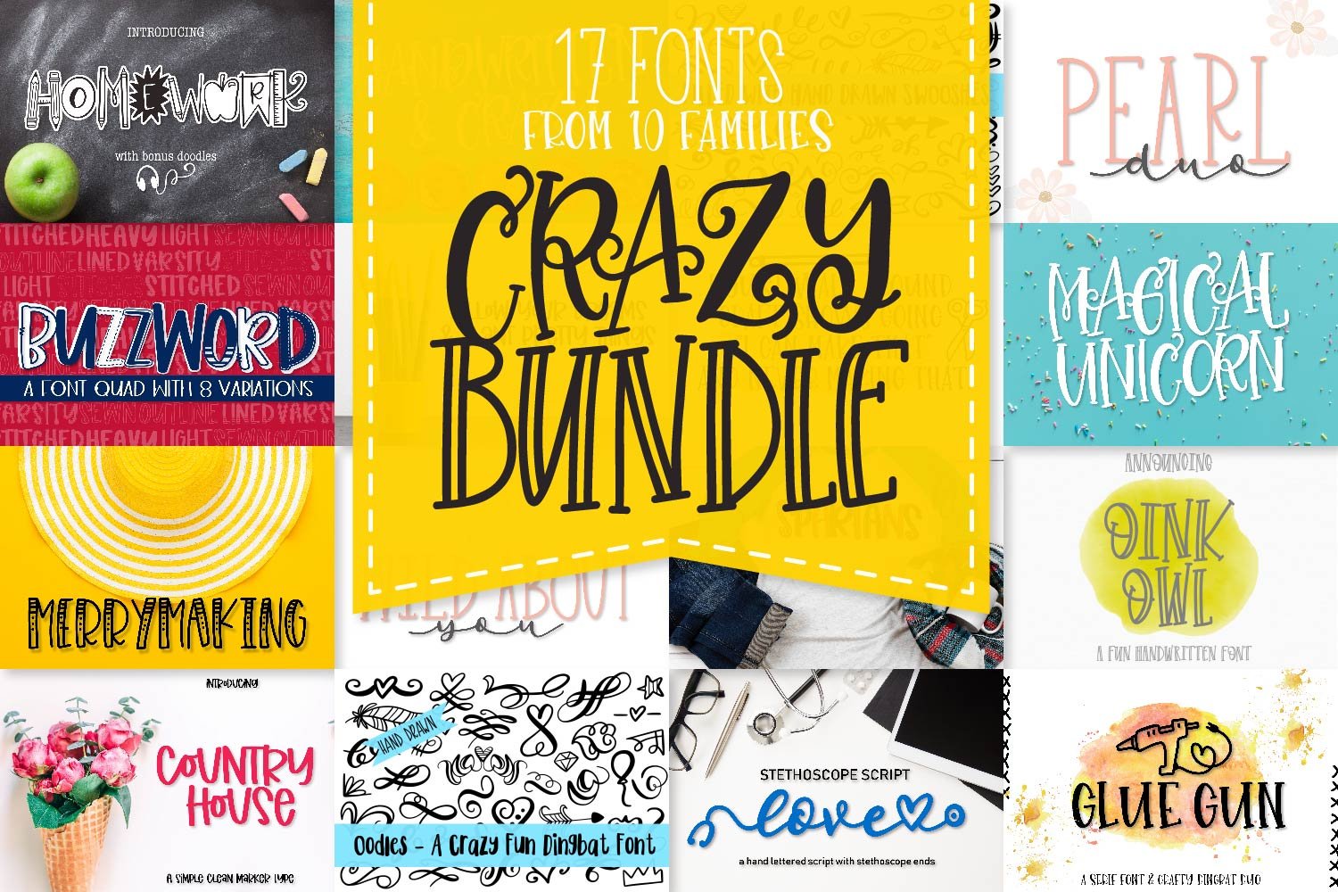 My Favorite Fonts Bundle! 17 Fonts! cover image.