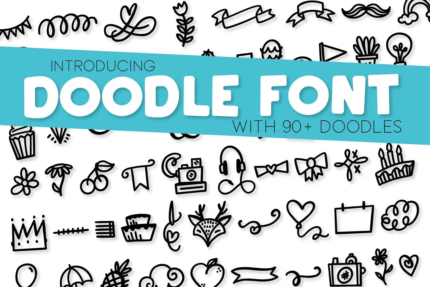 Doodle Font - With 90 Dingbats cover image.