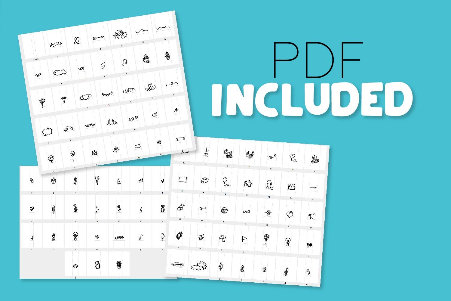 Doodle Font - With 90 Dingbats preview image.