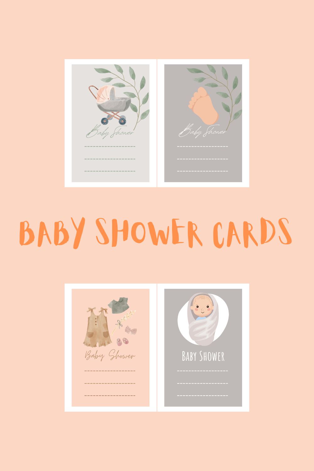 baby shower cards bundle pinterest preview image.