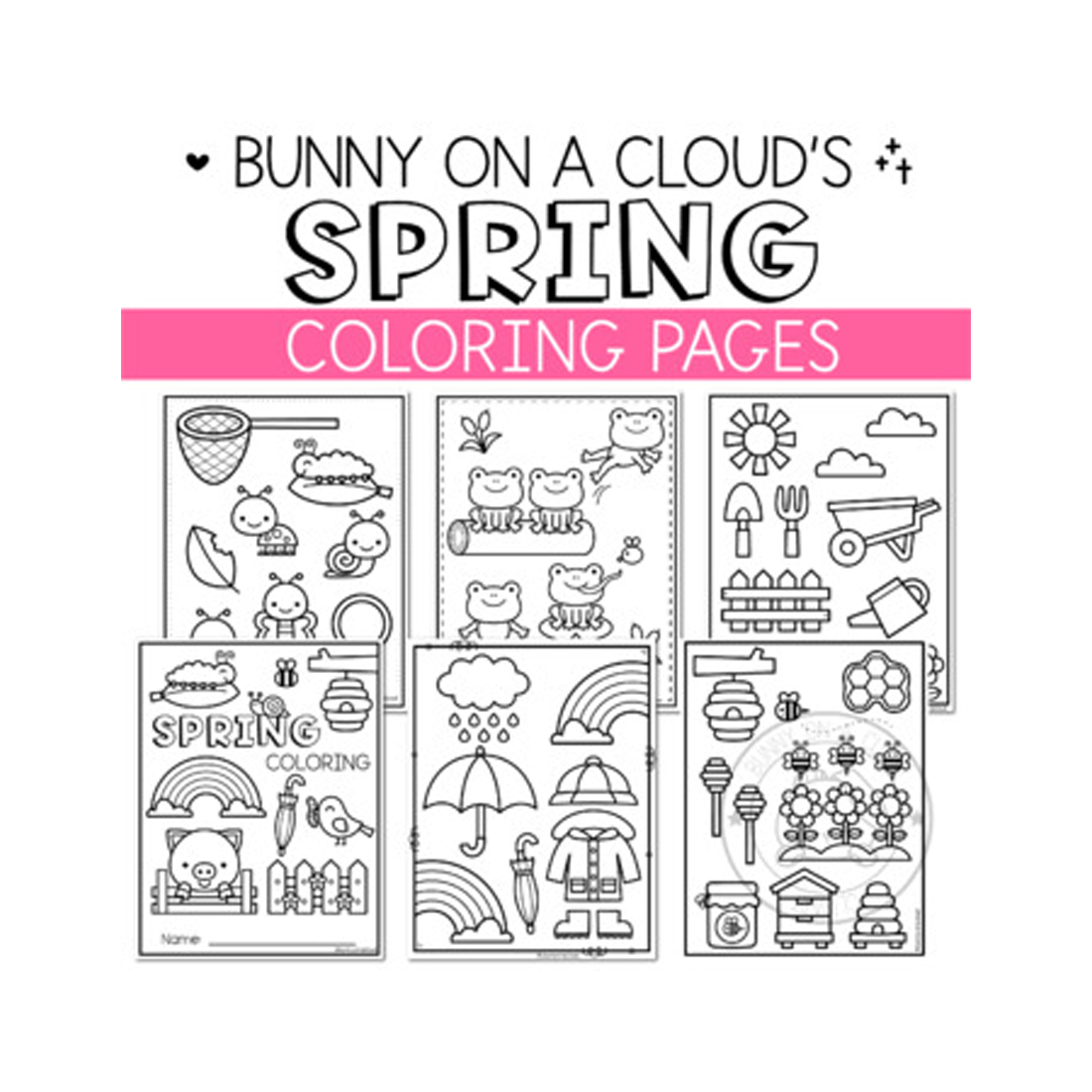 Spring Coloring Pages by Bunny On A Cloud cover image.