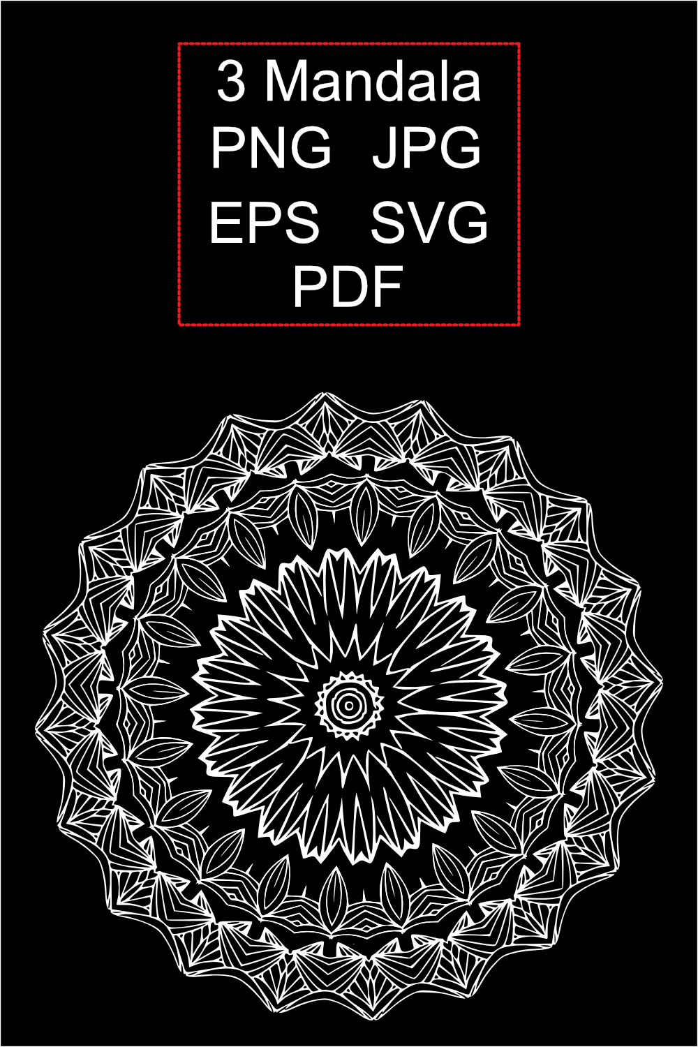 3 Mandala Coloring Pages pinterest preview image.